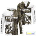 Custom Grass Camo Cross Faith Walleye Long Sleeve Hooded Tournament Fishing