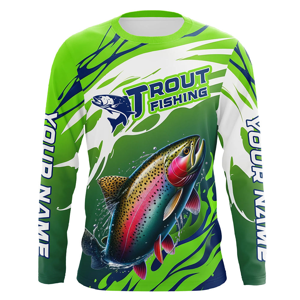 Rainbow Trout Fishing Custom Long Sleeve Fishing, Trout Fly Fishing Tournament