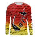 Fishing hook Redfsh Fish scale Custom Long sleeve Fishing, Redfish Long Sleeve