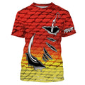Fishing hook Redfsh Fish scale Custom Long sleeve Fishing, Redfish Long Sleeve