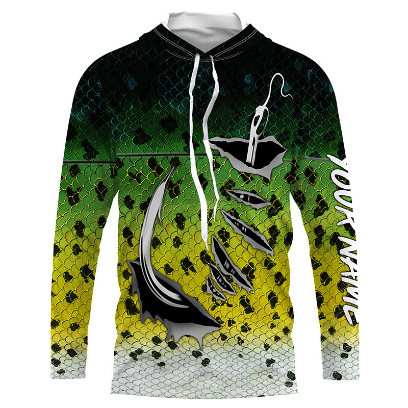 Fishing hook Crappie Fish scale Custom Long sleeve Fishing, Crappie Fishing