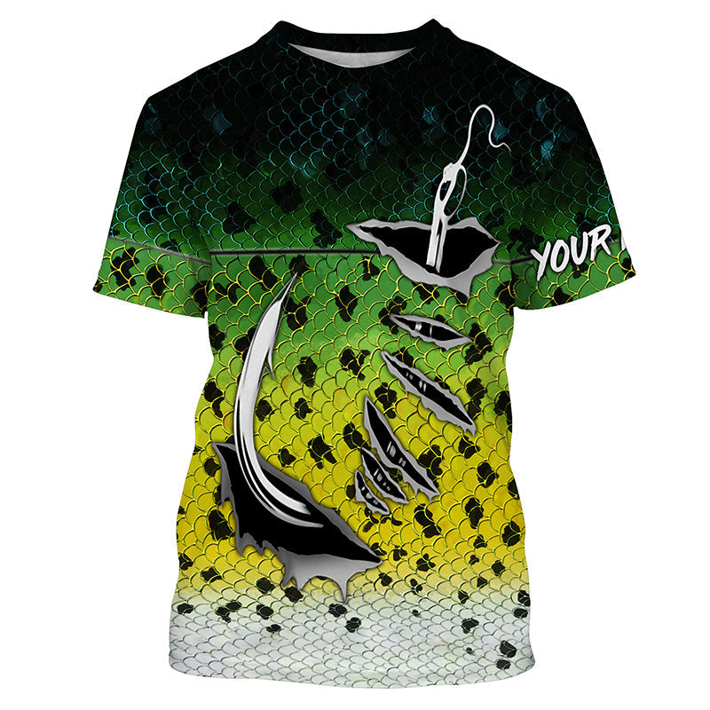 Fishing hook Crappie Fish scale Custom Long sleeve Fishing, Crappie Fishing