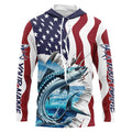 Custom American Flag King Mackerel Long Sleeve Fishing, Patriotic Kingfish Fishing