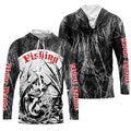 Largemouth Bass Fishing Gray Camo Custom 3D Full Printing, Bass Long Sleeve Fishing