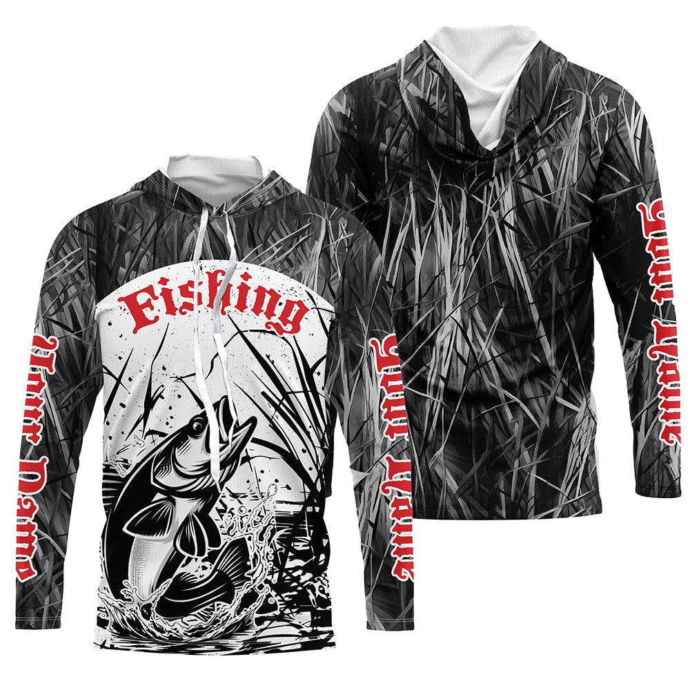 Walleye Fishing Gray Camo Custom 3D Full Printing, Walleye Long Sleeve Fishing