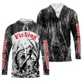 Crappie Fishing Gray Camo Custom 3D Full Printing, Crappie Long Sleeve Fishing