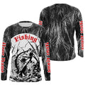 Crappie Fishing Gray Camo Custom 3D Full Printing, Crappie Long Sleeve Fishing