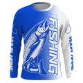 Custom Trout Fishing Long Sleeve Tournament, Lake Trout Fishing Fishing Gifts | Blue