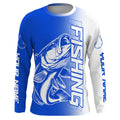 Custom Bass Fishing Long Sleeve Tournament, Bass Fishing Fishing Gifts | Blue