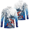 Custom Redfish Puppy Drum Fishing Saltwater Long Sleeve Hooded Performance