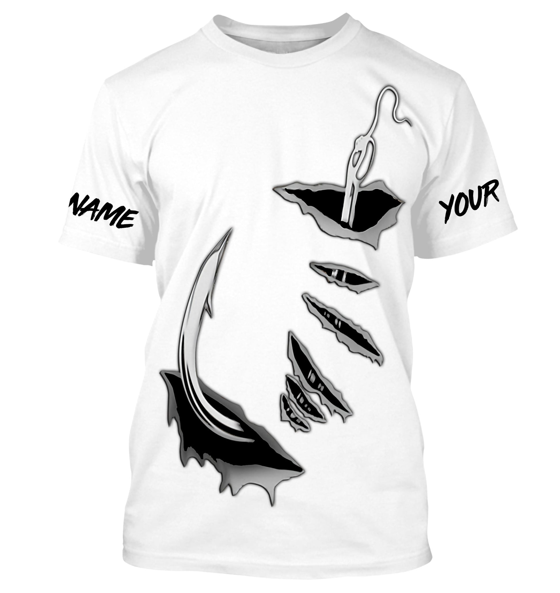 Fishing Fish hook Custom Long sleeve performance Fishing | white