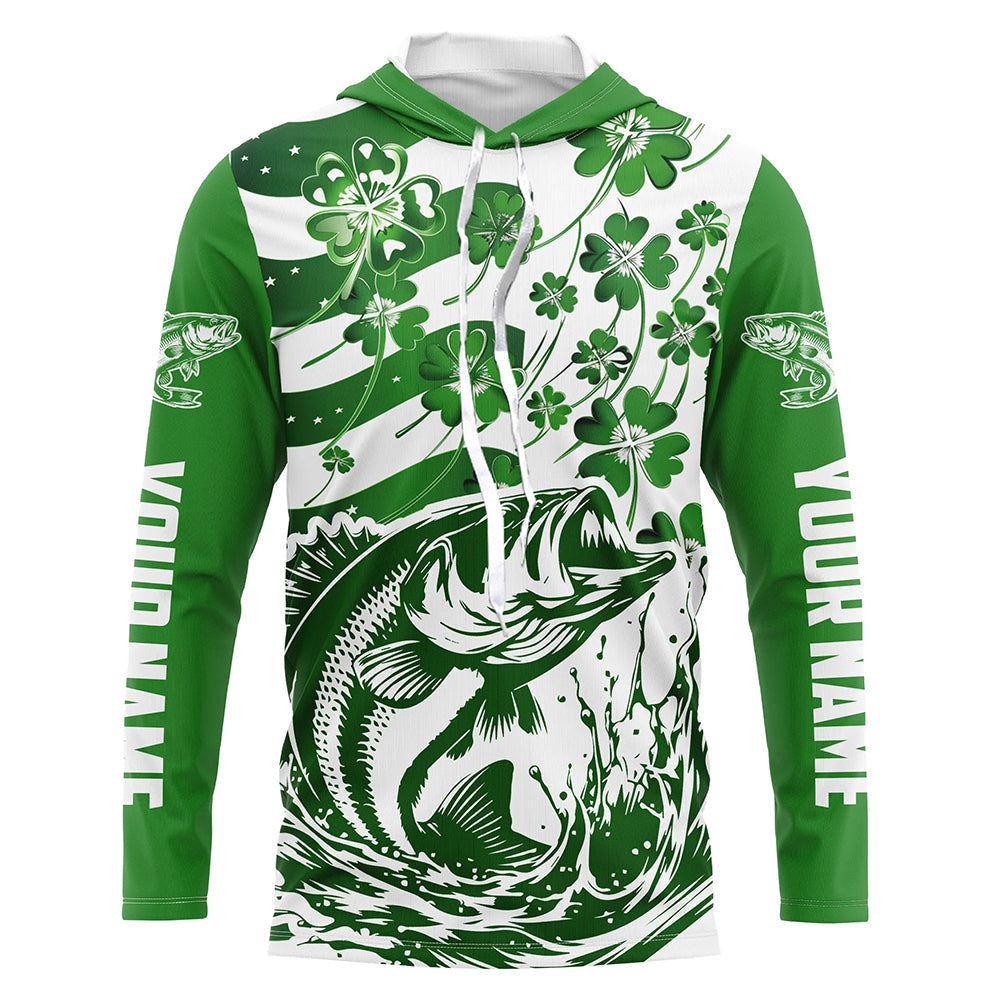 Custom St Patrick'S Day American Flag Bass Fishing, Shamrock Flag Bass Fishing
