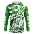 Custom St Patrick'S Day American Flag Walleye Fishing, Shamrock Flag Walleye Fishing