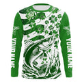 Custom St Patrick'S Day American Flag Walleye Fishing, Shamrock Flag Walleye Fishing