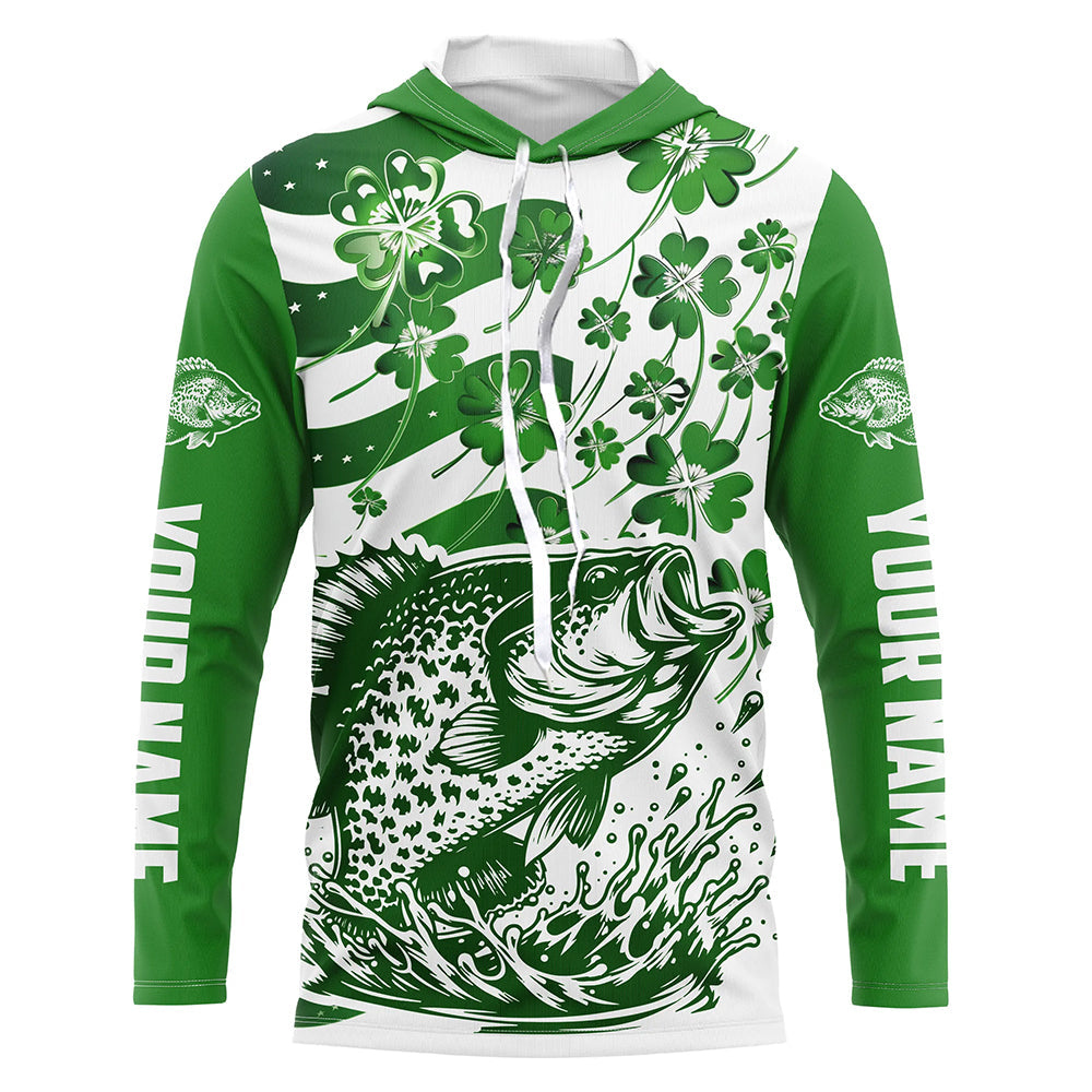 Custom St Patrick'S Day American Flag Crappie Fishing, Patriotic Crappie Fishing