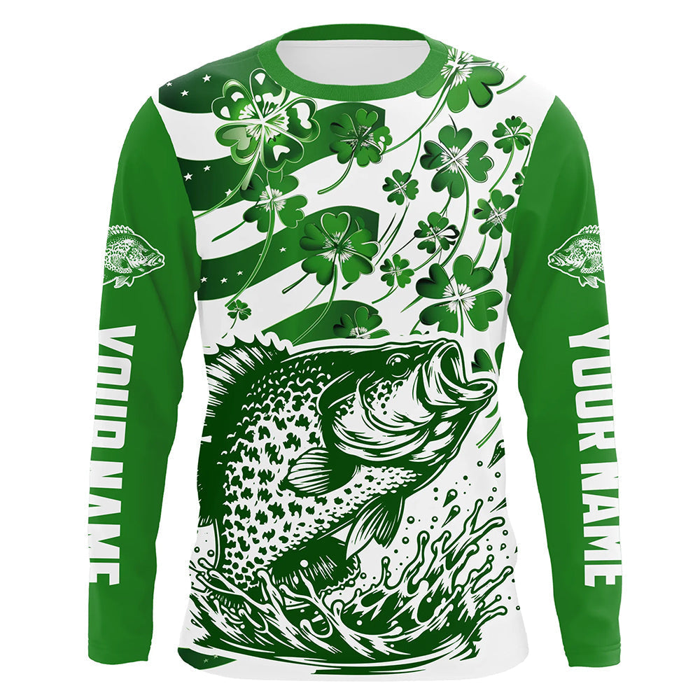 Custom St Patrick'S Day American Flag Crappie Fishing, Patriotic Crappie Fishing