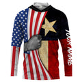 Personalized American Texas Flag Custom Long Sleeve performance, Patriotic apparel 4th of July day