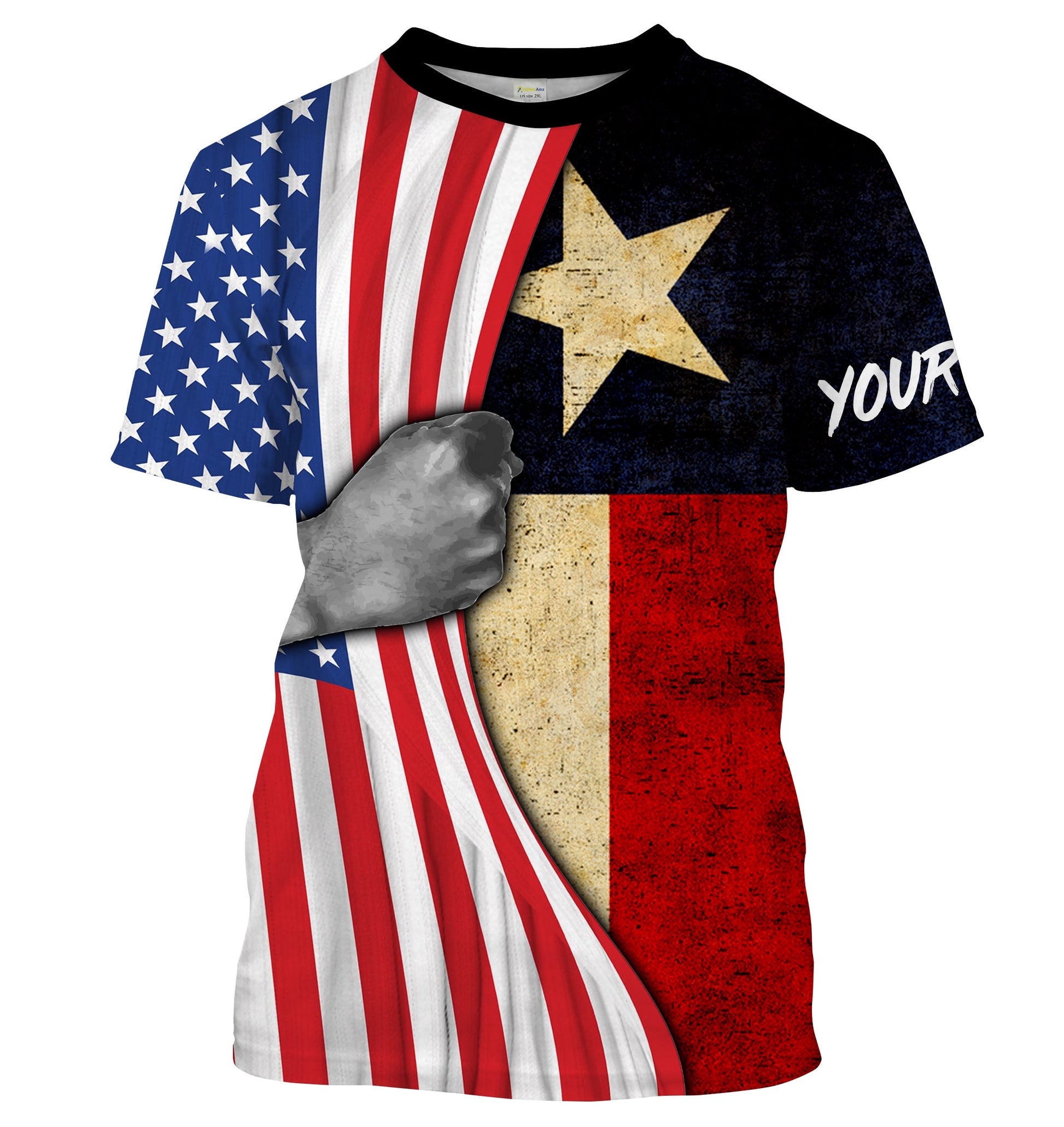 Personalized American Texas Flag Custom Long Sleeve performance, Patriotic apparel 4th of July day