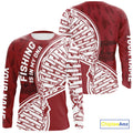 Red And White Fishing Is In My DNA Custom Long Sleeve Hooded Fishing, Fishing Tools DNA