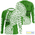 Green And White Fishing Is In My DNA Custom Long Sleeve Hooded Fishing, Fishing Tools DNA