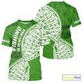 Green And White Fishing Is In My DNA Custom Long Sleeve Hooded Fishing, Fishing Tools DNA