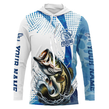 Custom Bass Long Sleeve Fishing, Bass Fishing Tournament | Blue Camo