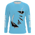 3D Fish hook Customize UV Protection Long sleeve performance Fishing | baby blue