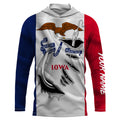 Iowa Flag 3D Fish Hook UV protection custom long sleeves fishing apparel gifts IPHW478
