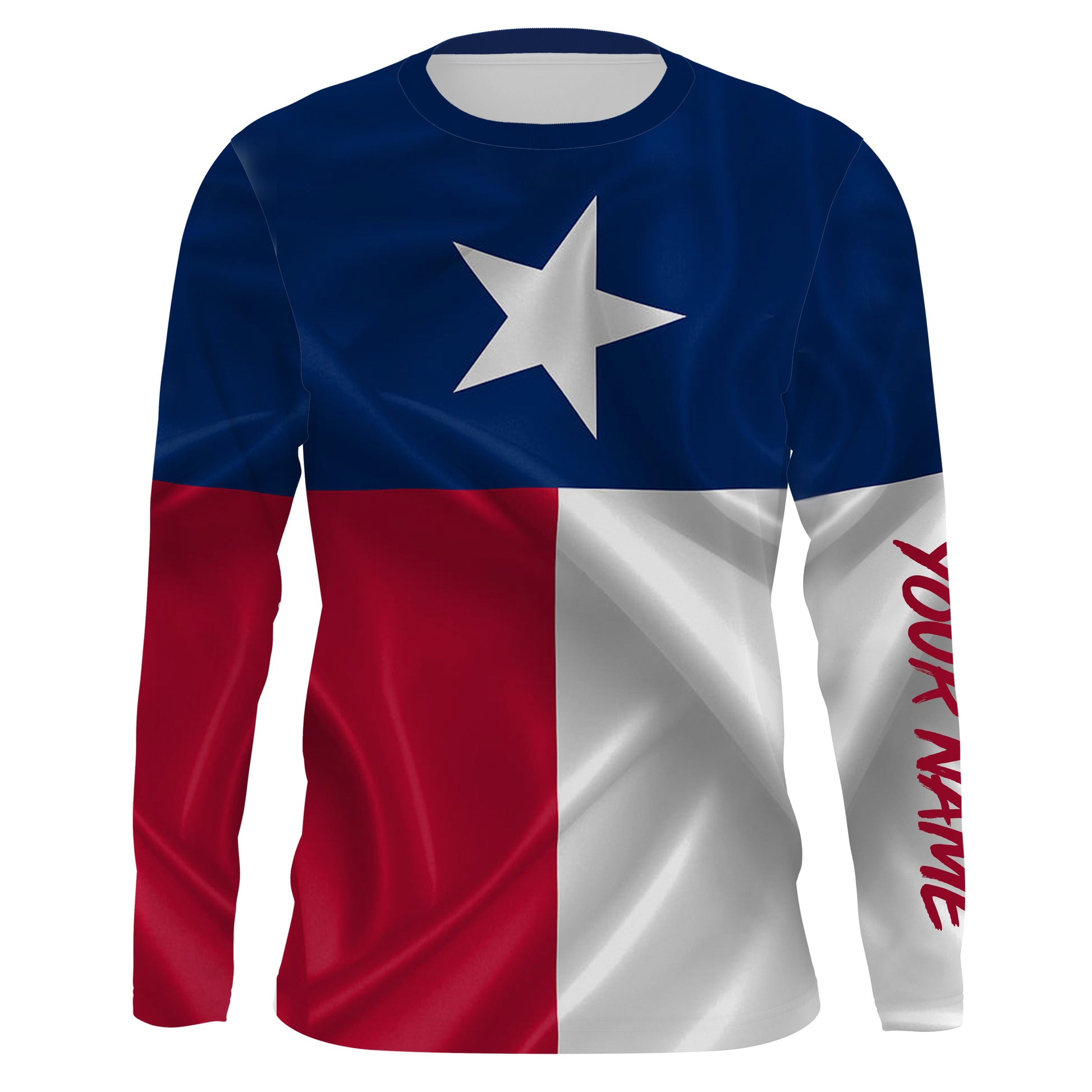 Personalized Texas Flag UV Protection Long Sleeve performance Fishing IPHW479