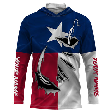 Personalized Texas Flag 3D Fish Hook UV Protection Long Sleeve performance Fishing IPHW483