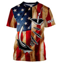 Fish Hook Vintage American Flag Custom Long Sleeve Fishing, Personalized Patriotic Fishing Gifts FEB21 - IPHW662