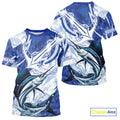 Blue Camo Anchor Custom Sailfish Saltwater Long Sleeve Hooded Performance Fishing