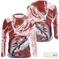 Red Camo Anchor Custom Red Snapper Saltwater Long Sleeve Hooded Performance Fishing