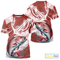 Red Camo Anchor Custom Red Snapper Saltwater Long Sleeve Hooded Performance Fishing
