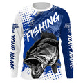 Personalized Bass Long Sleeve Tournament Fishing, Custom Bass Fishing | Blue