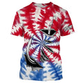 Custom Fish Hook American Flag Tie Dye Camo Long Sleeve Fishing, Patriotic Fishing