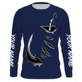 Fish hook Custom Navy blue Long Sleeve performance Fishing Fishing