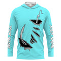 Fish hook Custom Sky blue Long Sleeve performance Fishing Fishing