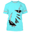Fish hook Custom Sky blue Long Sleeve performance Fishing Fishing