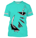 Fish hook Custom Turquoise blue Long Sleeve performance Fishing Fishing