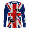 UK Fishing 3D Fish Hook England Flag Sun / UV protection quick dry customize name long sleeves personalized Patriotic fishing apparel gift for Fishing lovers IPH1976
