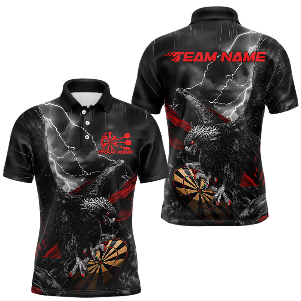Custom Thunder Lightning Red Eagle Dart Quarter-Zip, Dart Team With Name