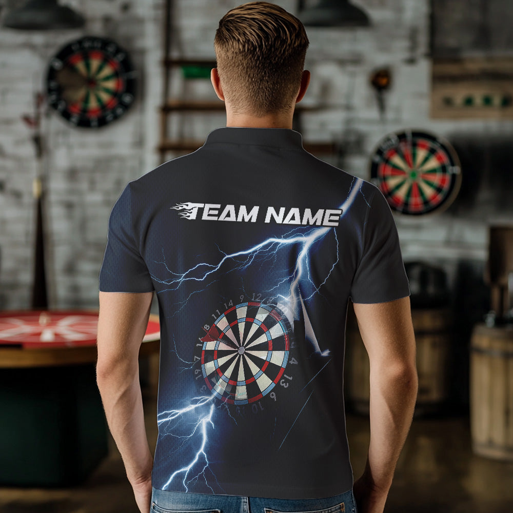 Blue Thunder Lightning Dartboard Custom Dart Quarter-Zip, Dart Team League