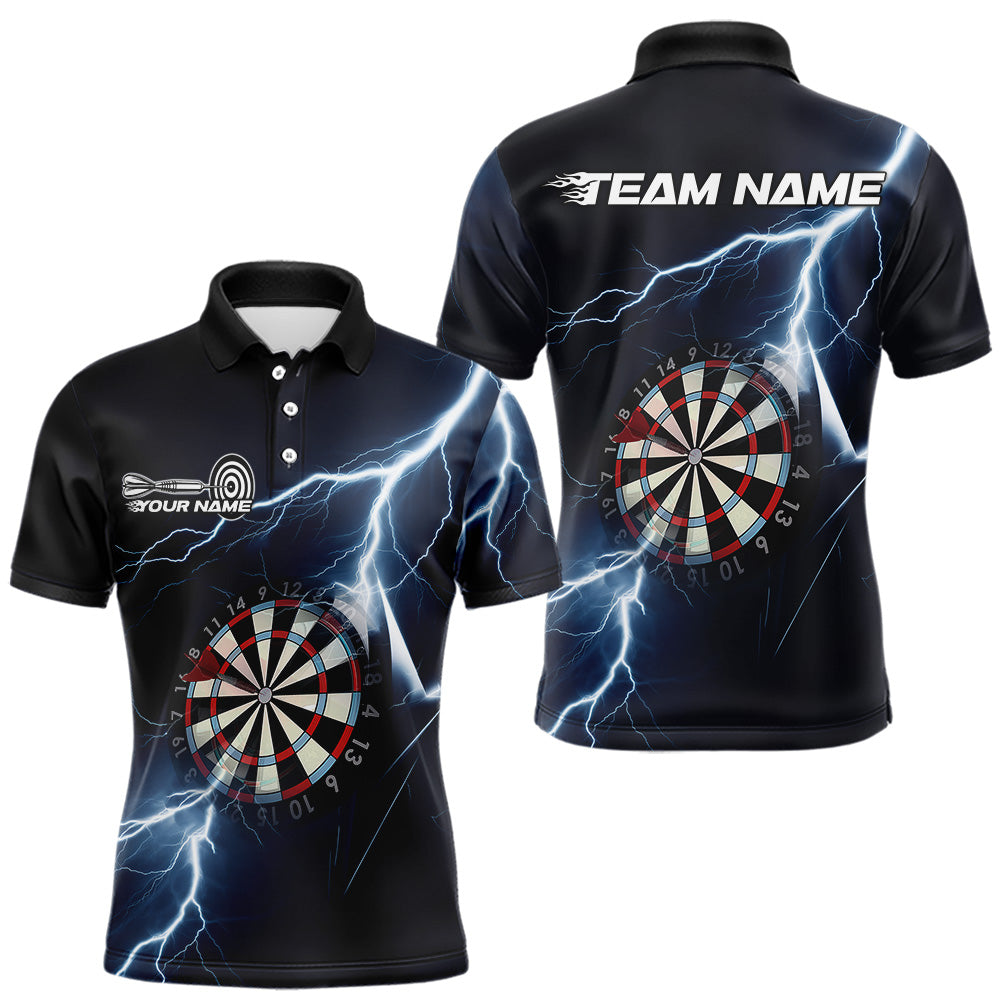 Blue Thunder Lightning Dartboard Custom Dart Quarter-Zip, Dart Team League