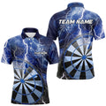 Custom Blue Thunder Lightning Dartboard Dart Quarter-Zip, Dart Tournament Team