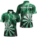 Custom Green Thunder Lightning Dartboard Dart Quarter-Zip, Dart Tournament Team