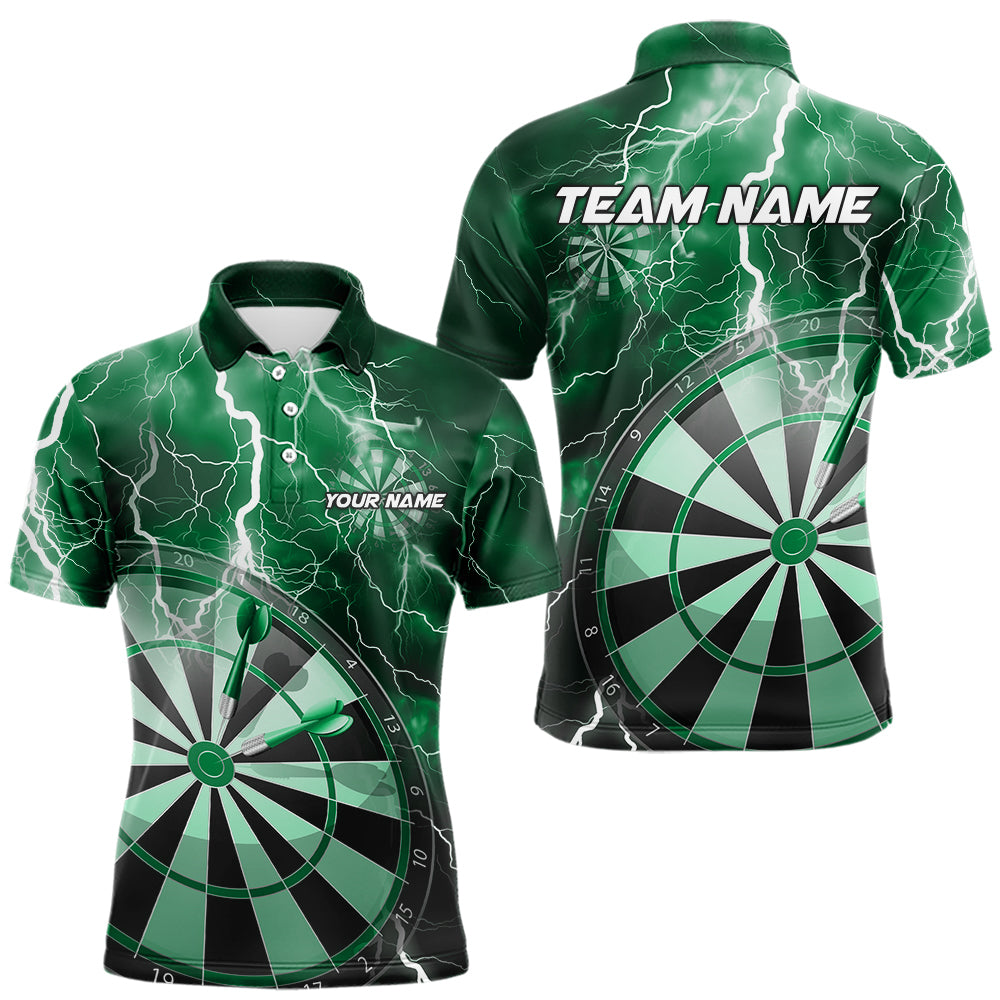 Custom Green Thunder Lightning Dartboard Dart Quarter-Zip, Dart Tournament Team