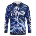 Blue Lightning American Flag Custom Walleye Fishing Long Sleeve, Fish Reaper Fishing