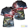 Custom Patrotic Largemouth Bass Long Sleeve Hooded Fishing, Faith Bass Fishing