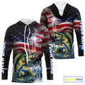 Custom Patrotic Walleye Long Sleeve Hooded Fishing, Faith Walleye Fishing